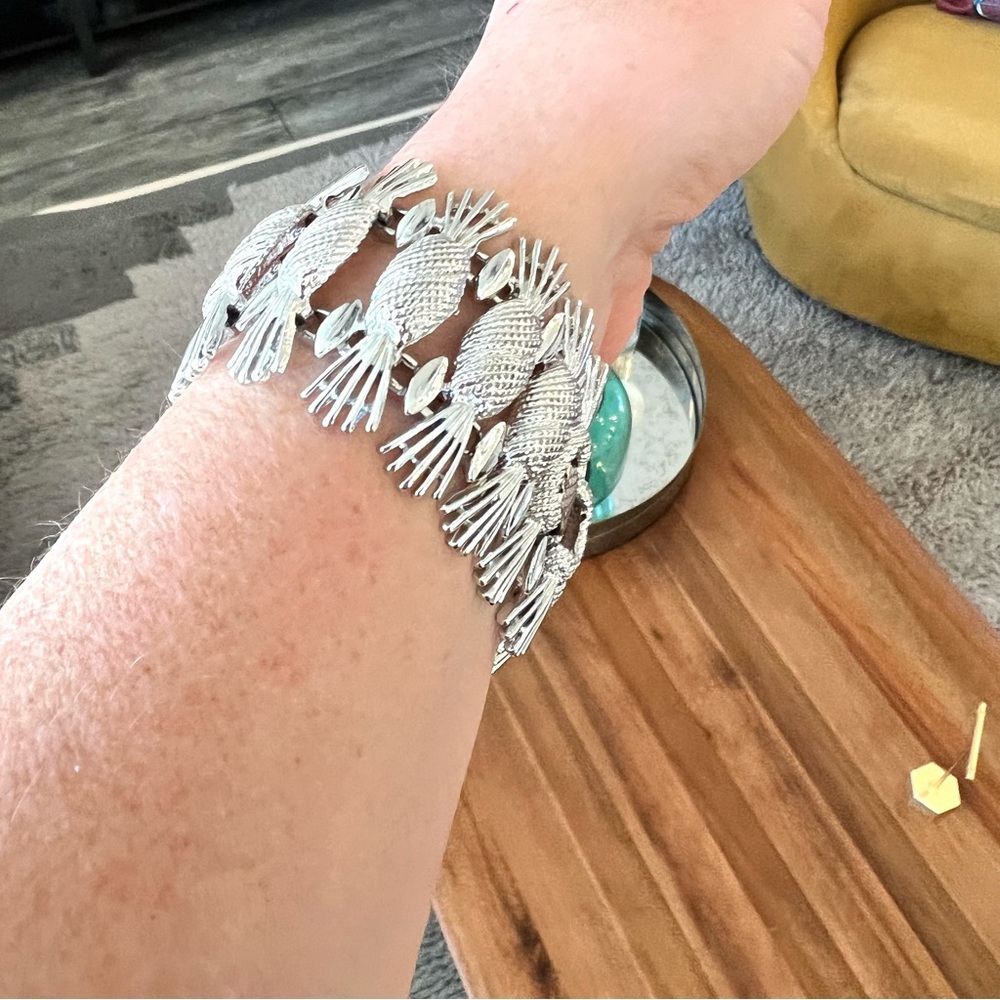 Sarah Coventry Art Deco Silver Bracelet - Picture 9 of 11